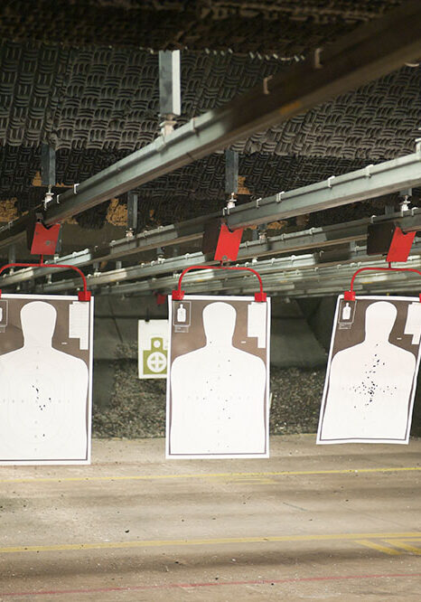 Range showing 3 paper silhouette targets